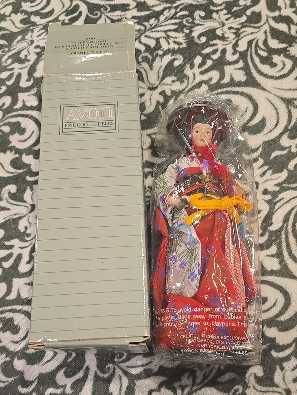 Avon Fine Collectibles Geisha Doll - Red Multi 1990